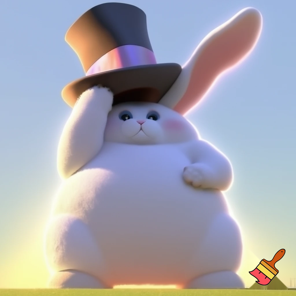 Easter bunny mascot top hat costume big giant enormous surprise