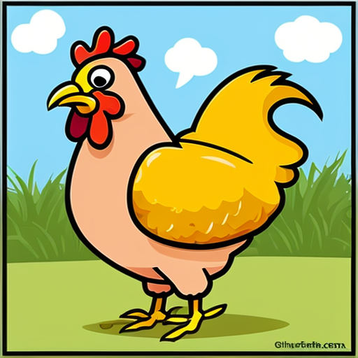 A cartoon chicken