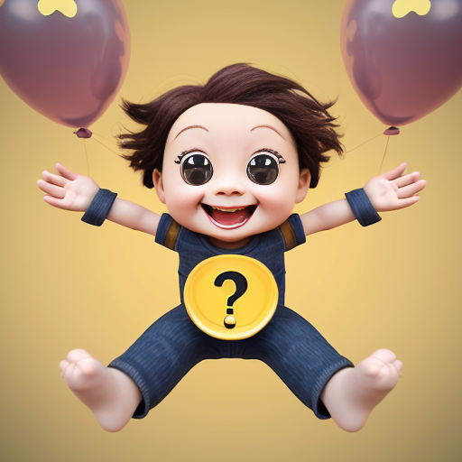 A cheerful smiling question mark character, cartoon style, big expressive eyes, friendly and curious expression, bright yellow color, playful pose, waving hand, colorful whimsical background with floating stars and sparkles, joyful atmosphere, 3d render style, high detail, cute and inviting.