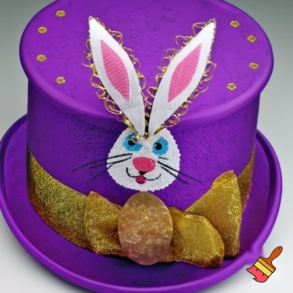 Easter bunny top hat, Easter balcony headband, purple and gold headband top hat rabbit, ear rabbit, ear headband, top hat