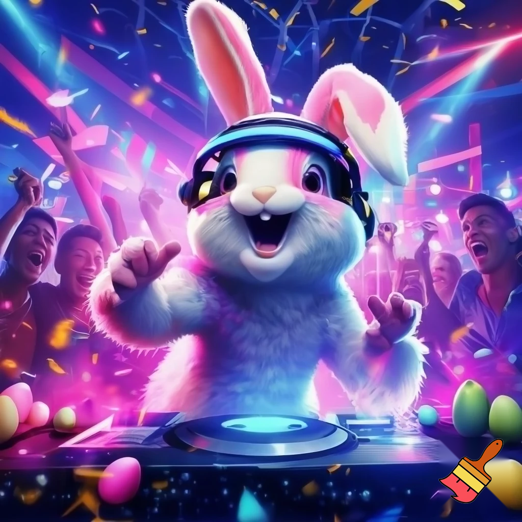 Easter bunny club with Easter bunny ears headband