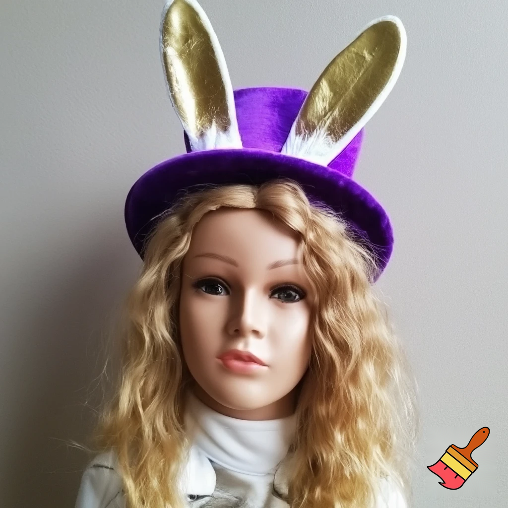 Easter top hat headband Easter bunny headband, purple and white with gold Easter top hat headband and fabric velvet and fabric velvet top head headband top hat headband
