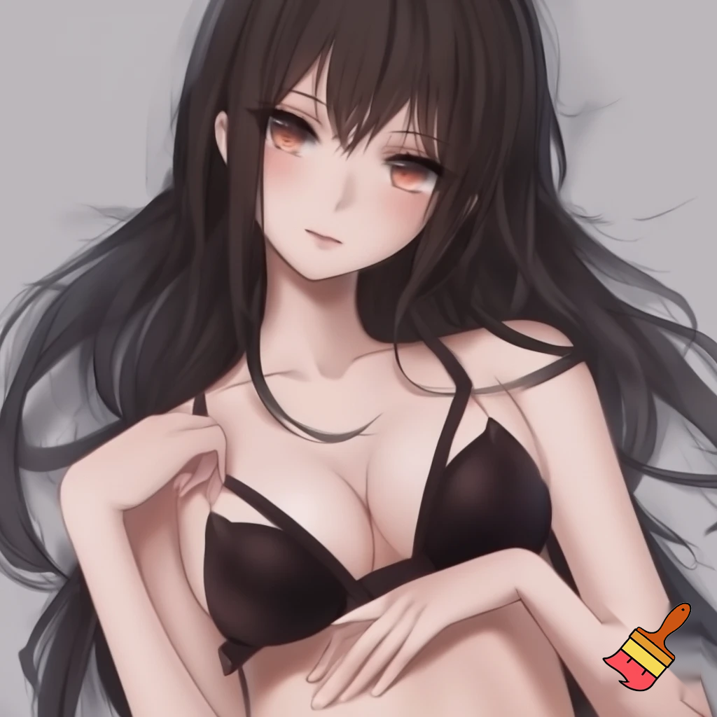 Anime girl in bra