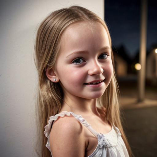 finnish little girl sisters at night dress, very beautiful and eager, long blonde hair, close up