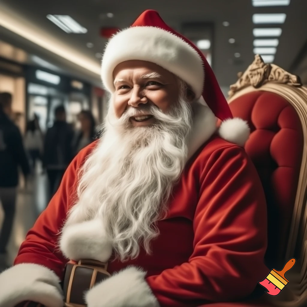 Santa Claus shopping mall Santa Claus chair at the shopping centre photo Santa Claus photo