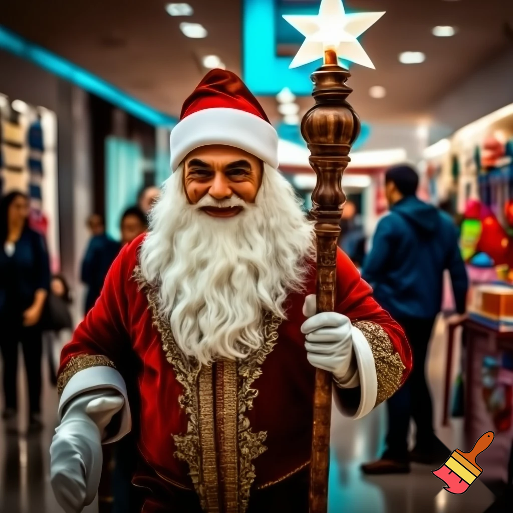 Santa Claus walking at the shopping centre a wizard Santa Claus the real Santa Claus🌟💫🎄🎁🎁🎁🎁🎁🎁🎁🎁🎁🎁🎁🎁 stick with a star walking stick with the star Santa Claus special Santa Claus🌠