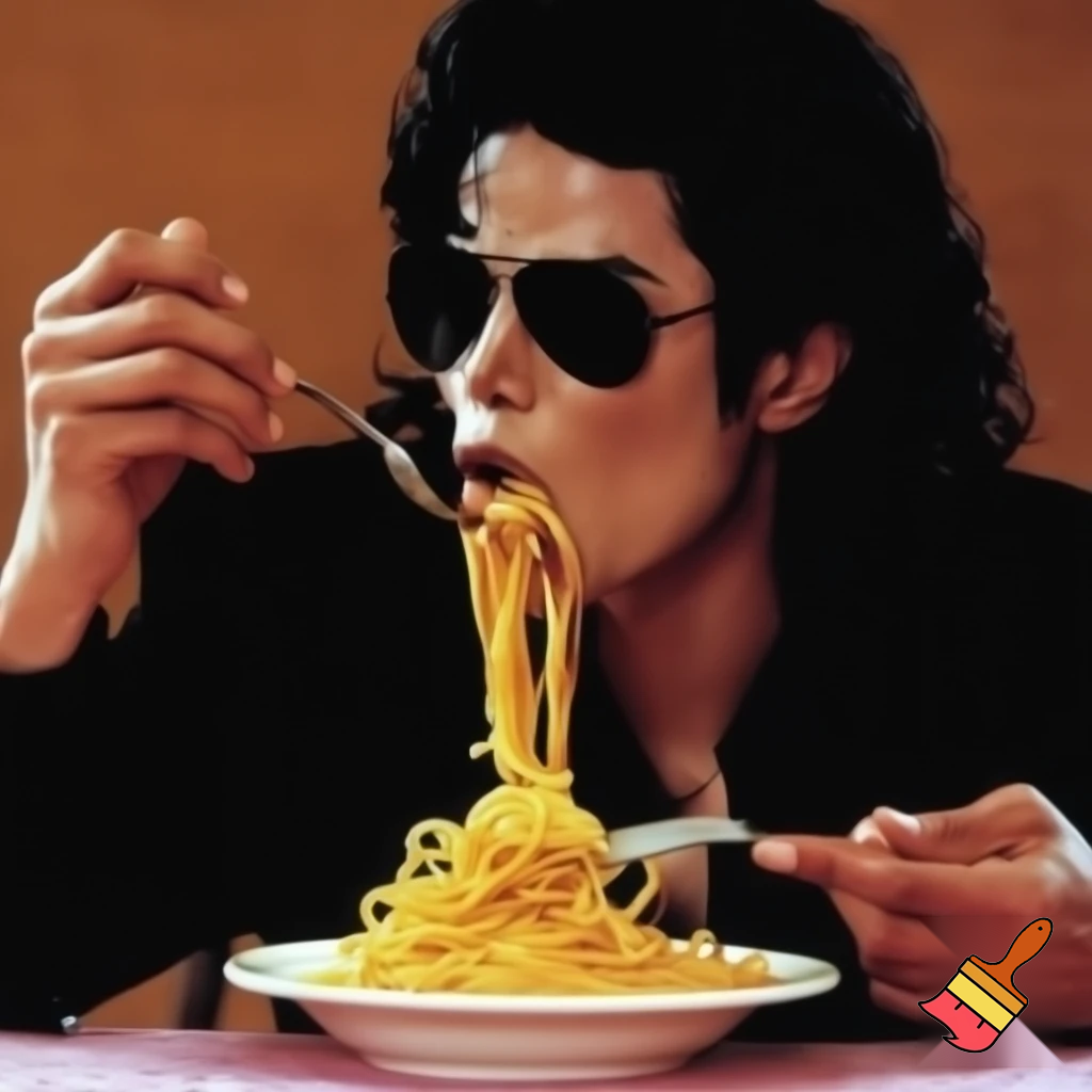 michael jackson eating spaghetti