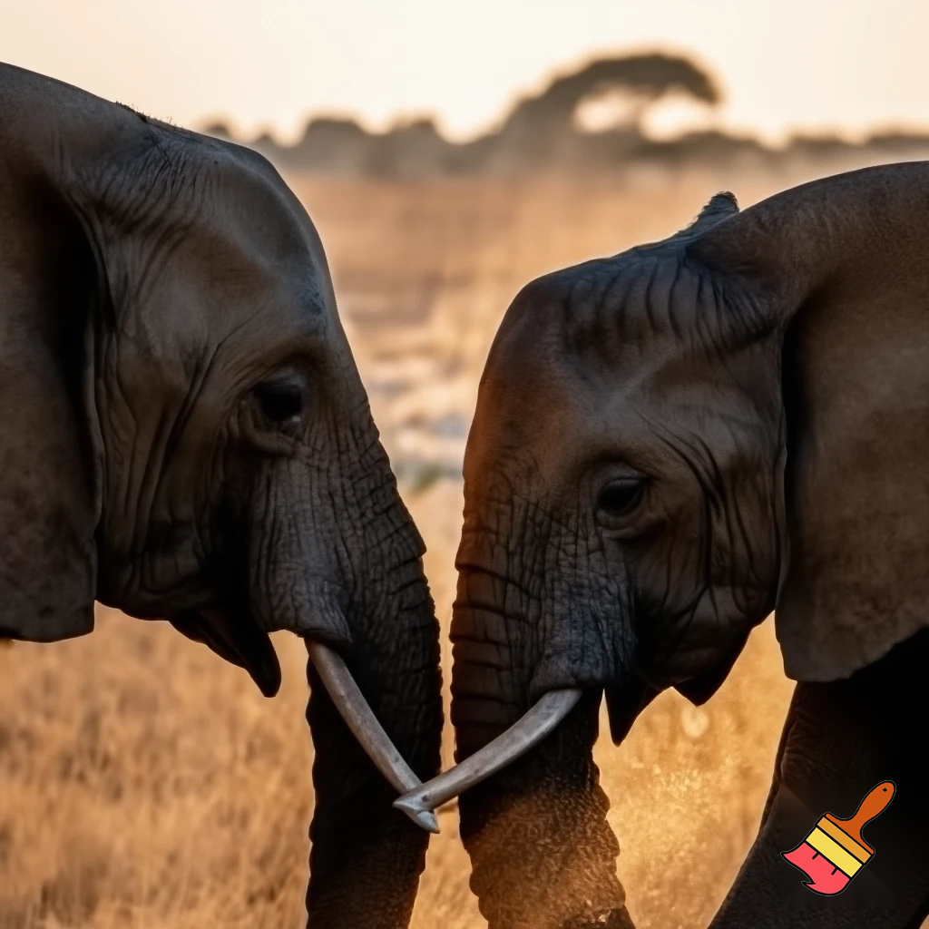 Elephants kissing hi res