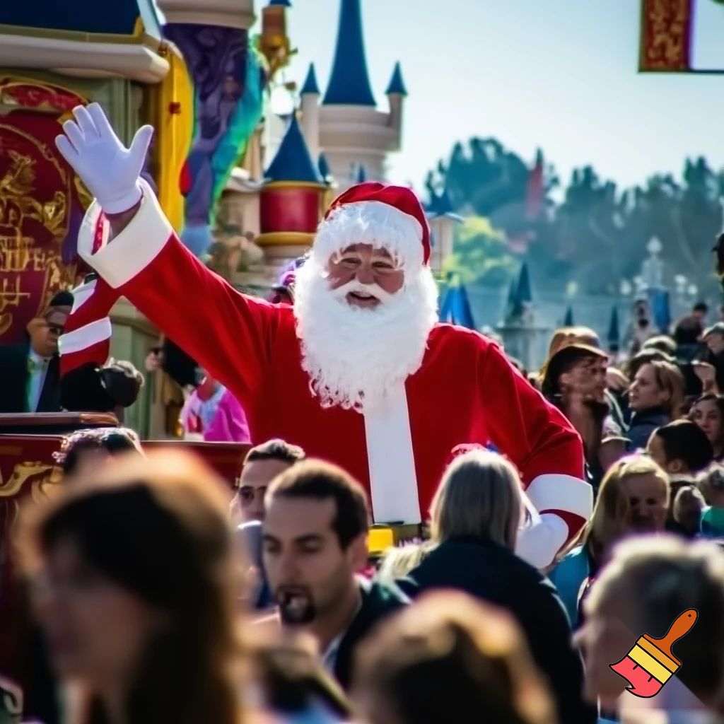 Santa Claus Paris in Disneyland parade real people