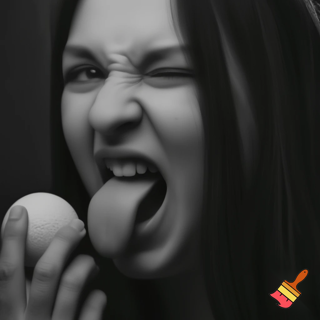                                                                                      A woman very aggressively licks mans balls