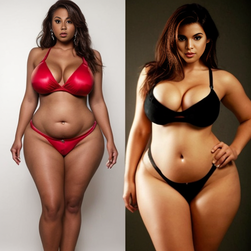 make there be a women in lingerings with massive hips
