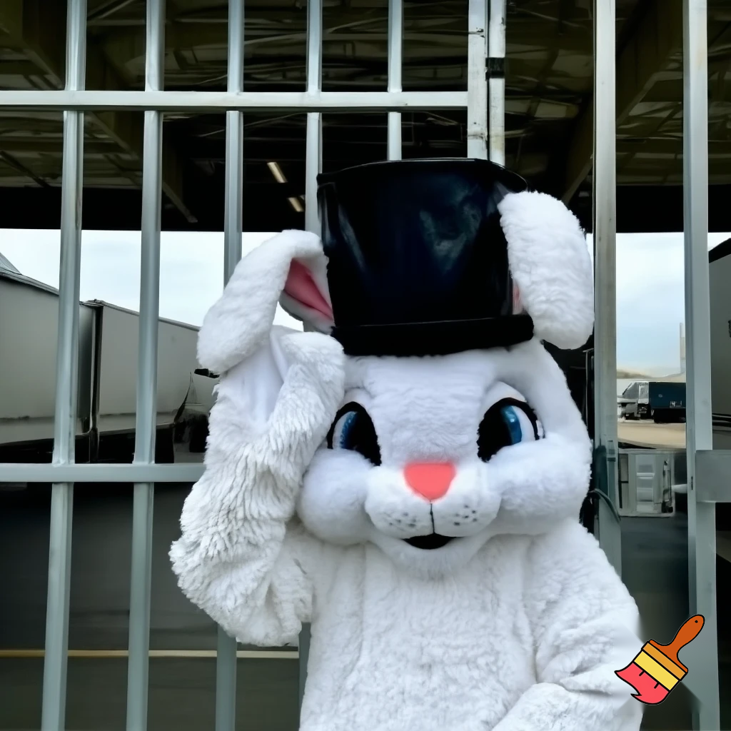 Mascot costume, Easter bunny top hat special top hat falcon gate trucking Centre