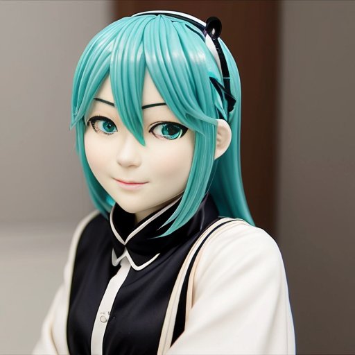 Miku old ai sits