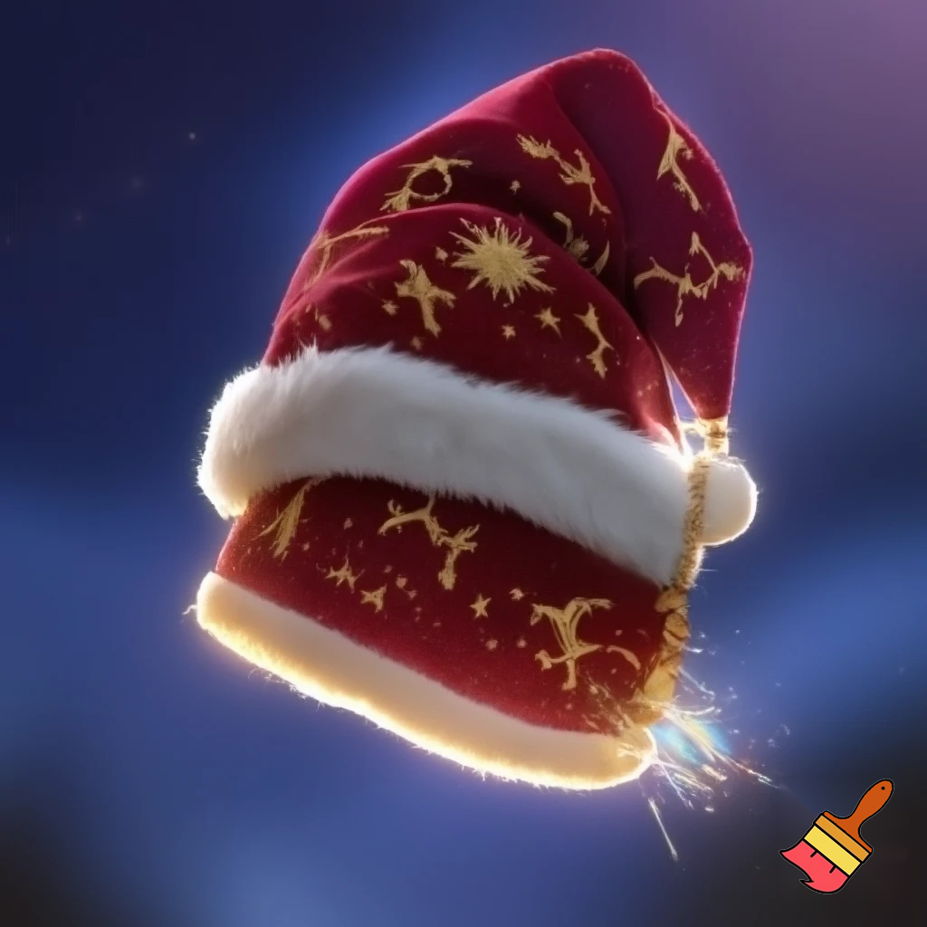 A wizard Santa Claus hat read✨✨🎄💫 velvet a wizard hat
