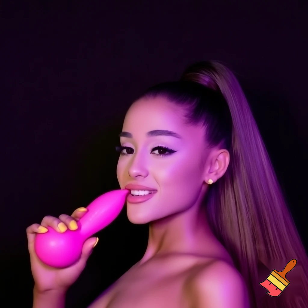 Ariana grande with her tits penetrating her pussy with a sex toy