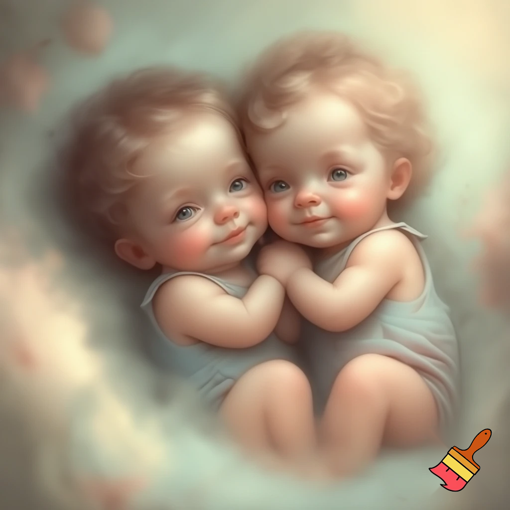 Cute twin baby girls