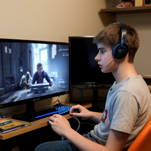 How do we speak so good English make the picture as a teenager playing video games