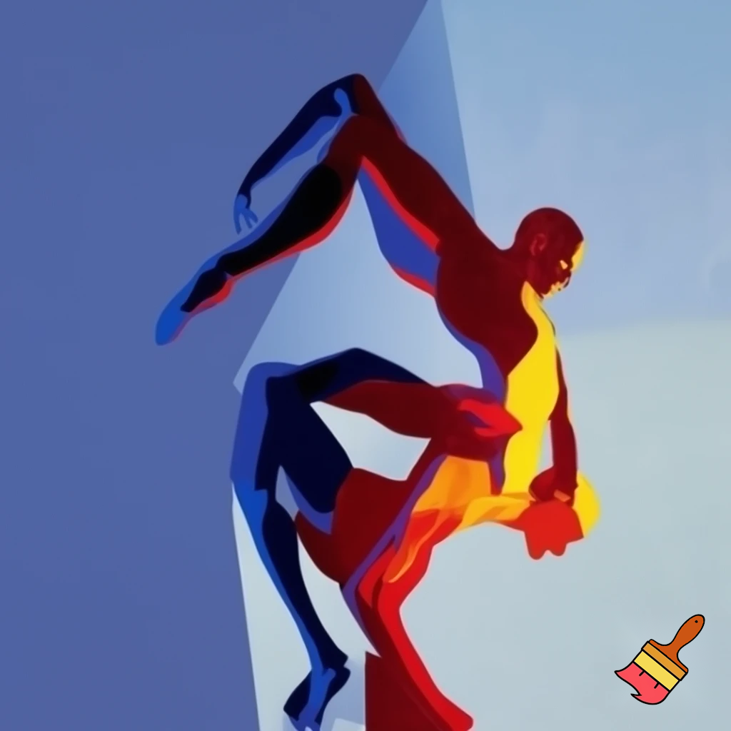 drawing graphik abstract acrobatic duo
