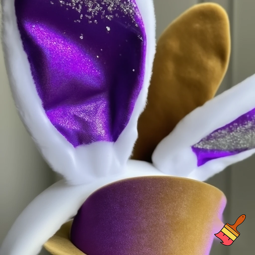 Special top hat headband Easter headband with rabbit, ears, purple and white purple and white with glitter velvet golden purple and white with glitter silver
