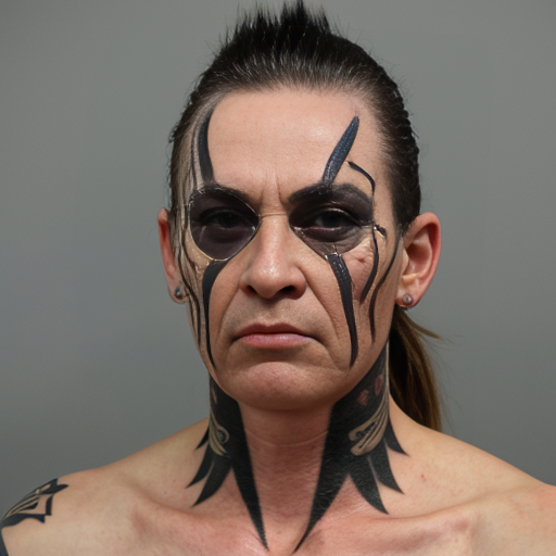 mugshot, wild pig, deadly, prisoner outfit, face tattoo, evil