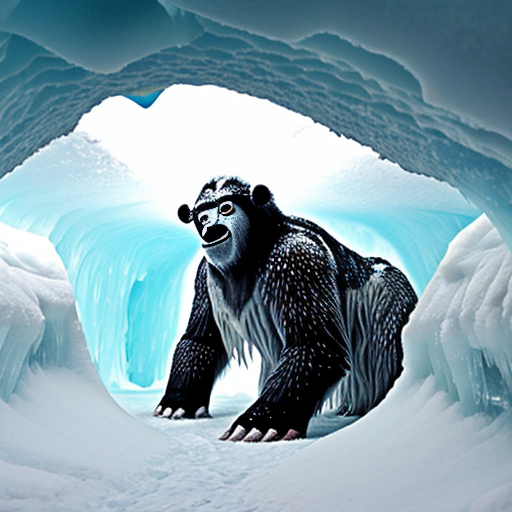 Yeti in a ice cave