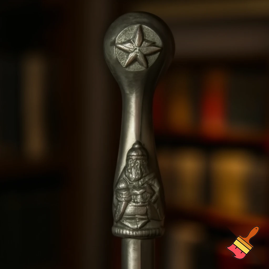 Russian Santa Claus walking stick with a star Santa Claus the real Santa Claus metal