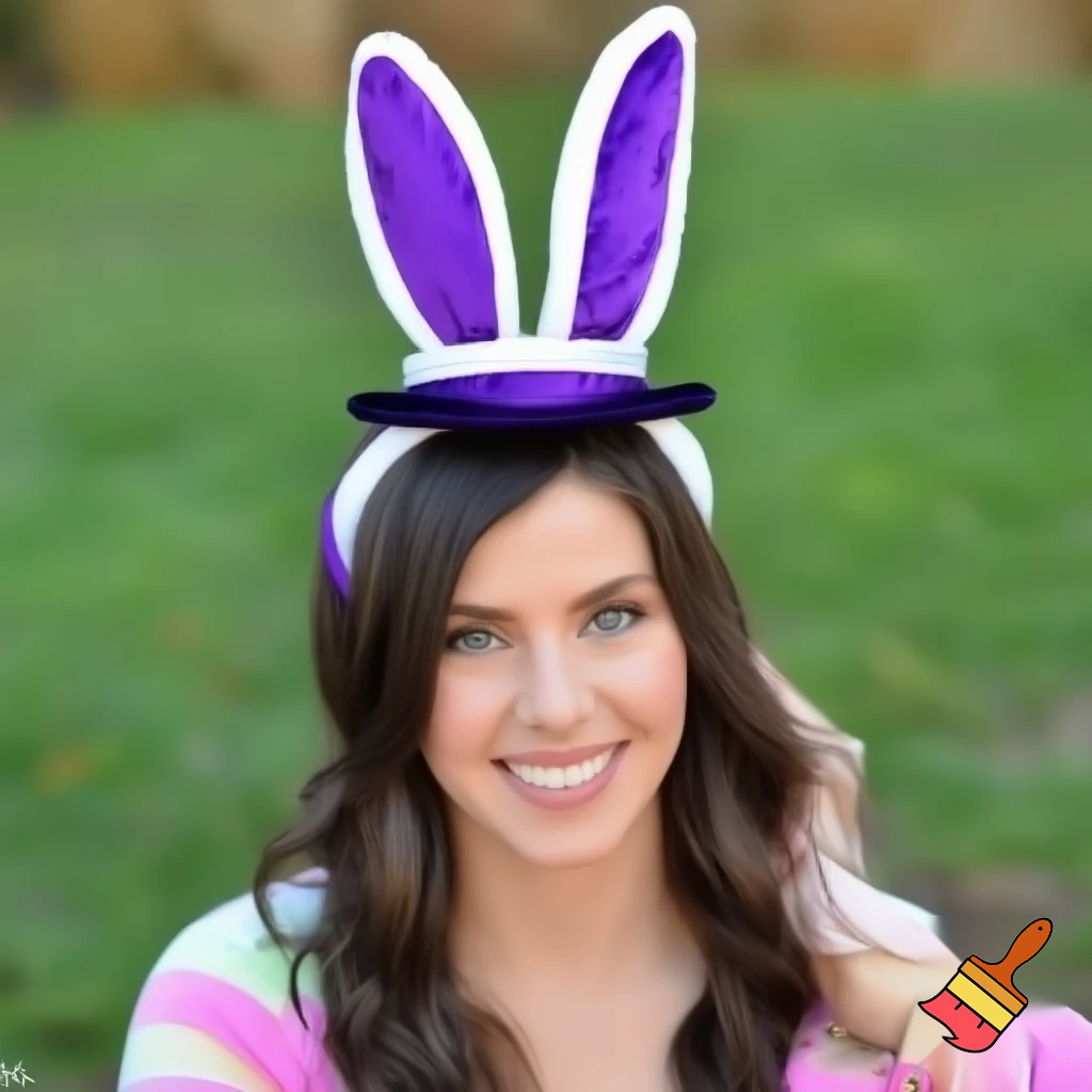 Easter bunny headband, top hat, Easter hat headband, top hat, purple and white, purple and white velvet top hat