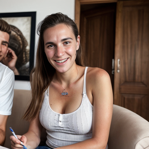 Goretzka and Vanessa at they having free time at the house 