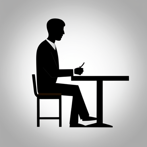 pictogram of a man sitting at a table

