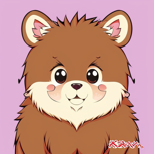 bear kangroo hybrid line art cartoon style line art
