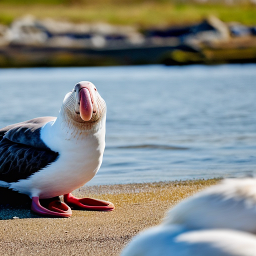 A  walrus hybrid with a seagull 