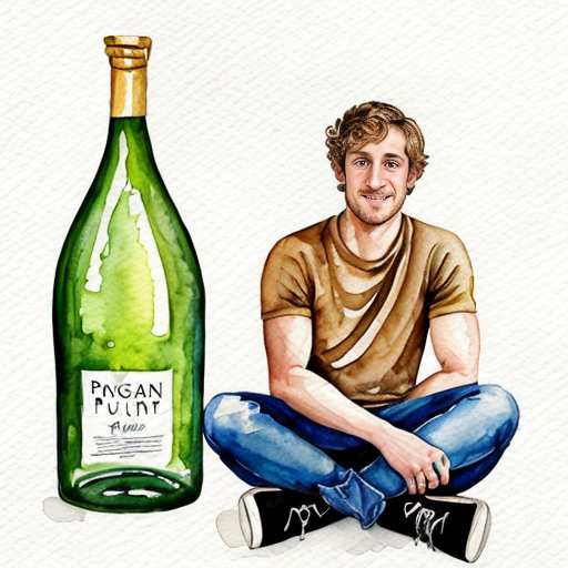 logan paul sitting on a giant prime bottle