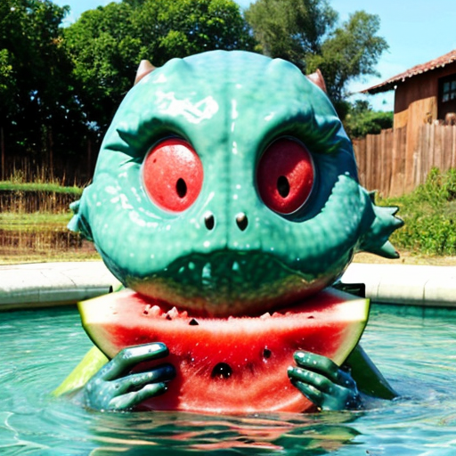 a water monster that has watermelon and kfc 