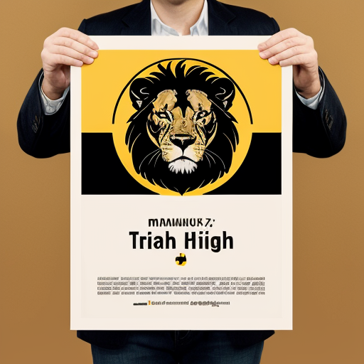  A professional announcement poster for a store. The background is bright and modern. In the center, there is a stylized logo of a majestic lion. Big bold text in Russian: "МАГАЗИН ЛОВИ МОМЕНТ". Below it, clear text: "ЗАКРЫТ ПО ТЕХНИЧЕСКИМ ПРИЧИНАМ". At the bottom: "Приносим извинения за неудобства". Clean typography, high contrast, yellow and black color scheme.