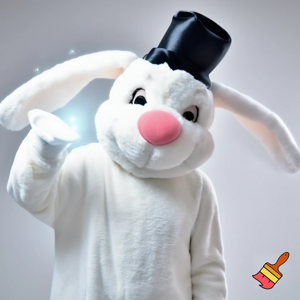 Easter bunny mascot costume top hat mascot costume magic