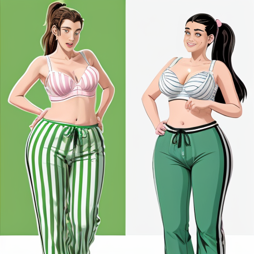 90's disney's 2d aladdin style comic black background and panels of 
Panel 1 a curvy figure two headed woman with brown hair and black striped haired ponytail and with green skin barefoot with green and white striped harem pants and pink and white striped bra marching towards viewer. 
Panel 2 then the curvy figure two headed woman with brown hair  black striped haired ponytail and with green skin barefoot with green and white striped harem pants and pink and white striped bra both looked at each other while marching towards.
Panel 3 then curvy figure two headed woman with brown black striped haired ponytail and with green skin barefoot with green and white striped harem pants and pink and white striped bra looked at viewer. 
Panel 4 then the curvy figure two headed woman with  brown hair and l black striped haired ponytail and with green skin barefoot with green and white striped harem pants and pink and white striped bra kissed the viewer while marching. 
Panel 5 then the curvy figure two headed woman with brown hair black striped haired ponytail and with green skin barefoot with green and white striped harem pants and pink and white striped bra turns around and turns around and revealing to the viewer a yellow triangle shaped stitch patch was on the middle of her butt of her green and white striped harem pants. 
Panel 6 then curvy figure two headed woman with brown hair and black striped haired ponytail and with green skin barefoot with green and white striped harem pants and pink and white striped bra shakes her butt with the yellow triangle shaped Stitch patch on her big butt.  