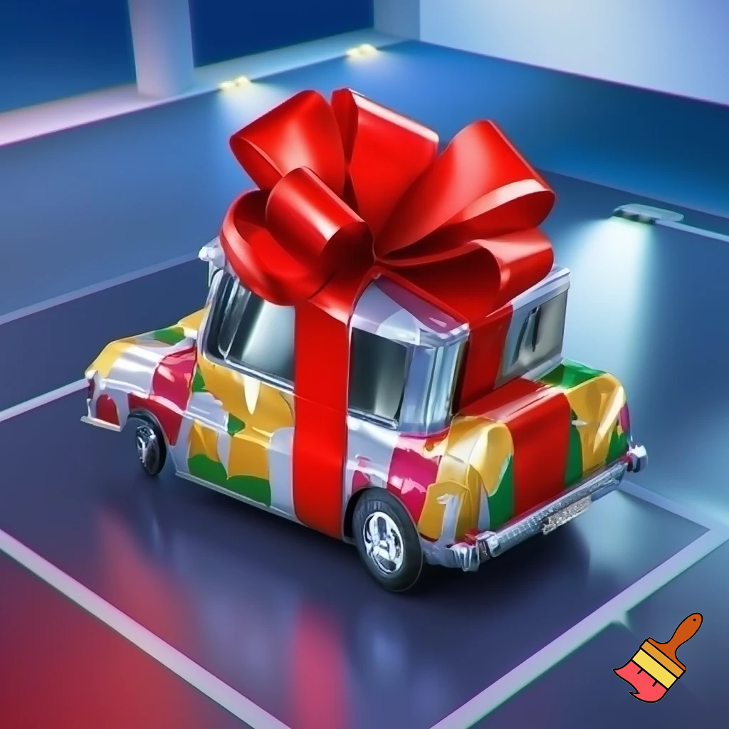 buono regalo parcheggio macchina con fiocco

