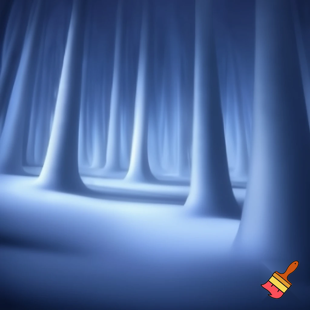 An enchanted snow forest