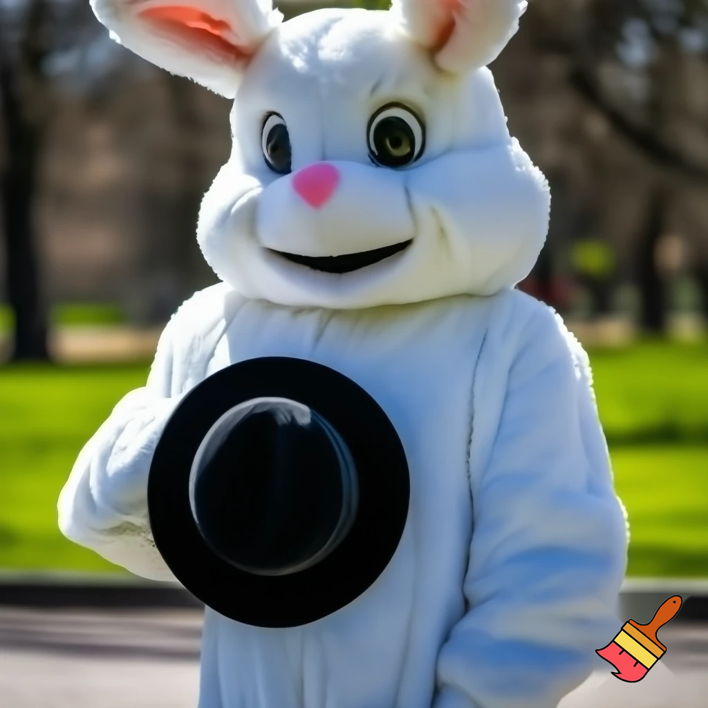 Easter bunny mascot costume top hat