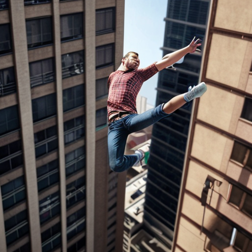 Make a person falling of to his death in a tall building