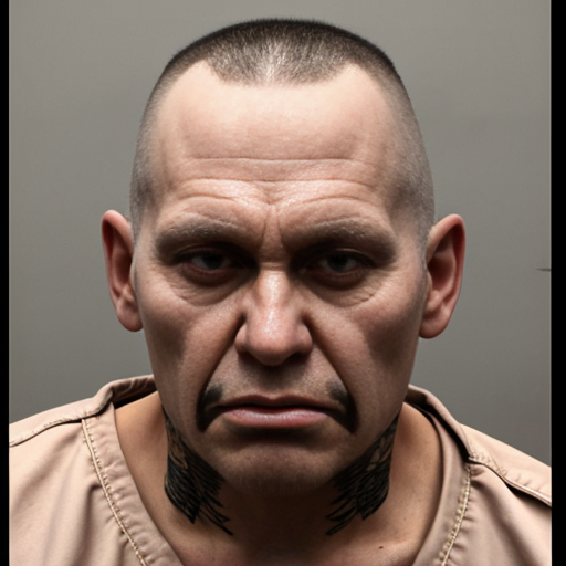  rat, evil, sinister, wearing prison outfit, mugshot style, no human