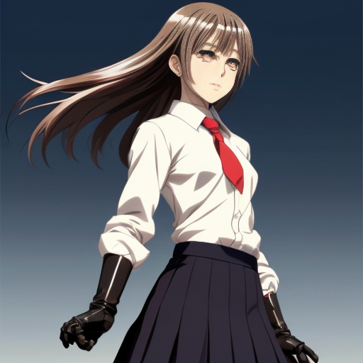 Haruka Sakura from Wind Breaker anime, male, upper body portrait, serious and silent expression, battle-ready stance, hair shoulder-length, slightly wavy, left side white, right side black, flowing with motion, heterochromia eyes: left gold, right dark blue, sharp focused gaze, natural anime skin tone, wearing Furin High School uniform with small tears and battle damage, white shirt slightly rumpled, navy blazer with emblem, red necktie, hands clenched, anime-style gloves, dynamic action pose, subtle motion lines, simple light background, clean anime line art, vibrant saturated colors, realistic shadows and highlights, determined and calm demeanor, slight wind effect, upper body emphasis, faithful to original character design, intense focused aura