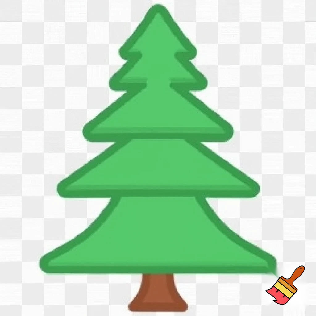 icon of fir tree in cartoon style
