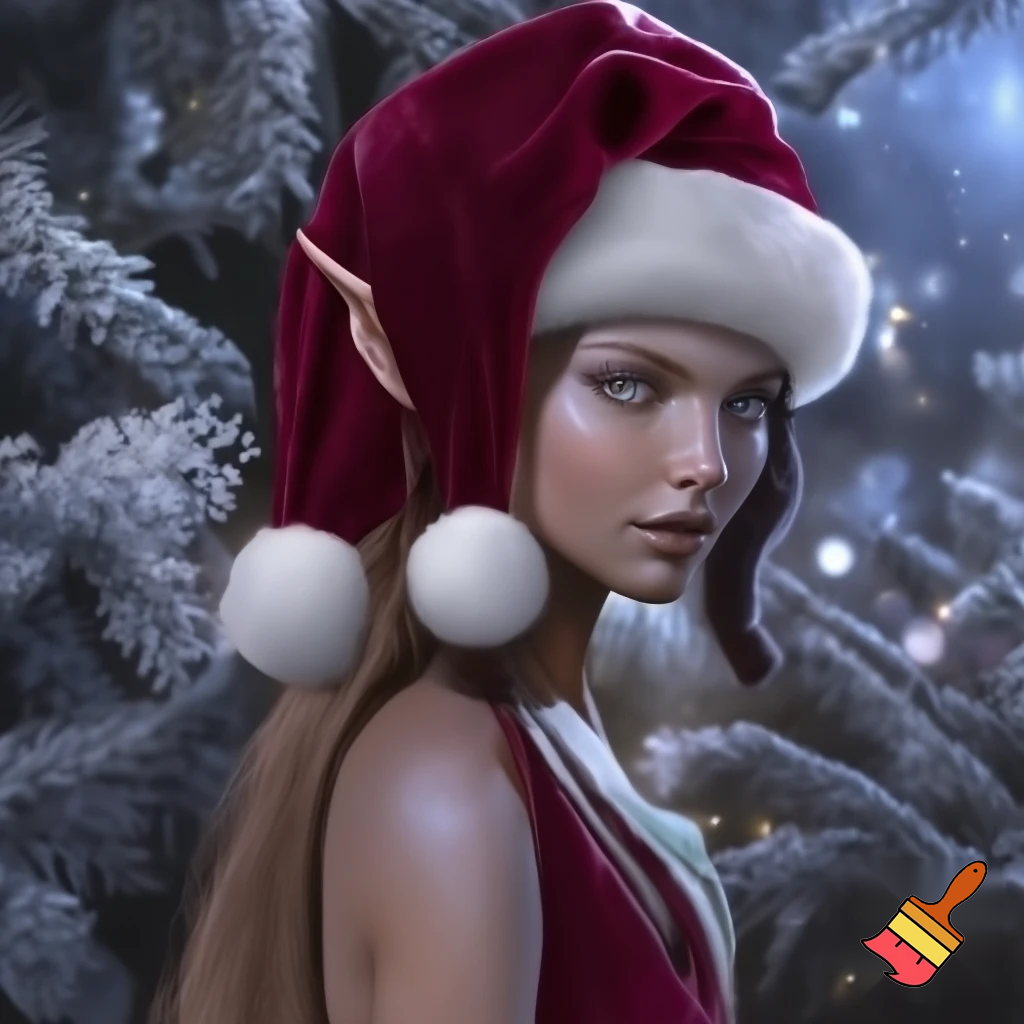 Elf Santa Claus hat velvet