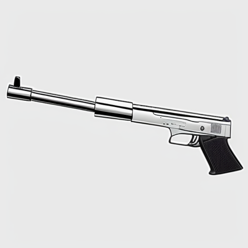 a silver axolotl holding a glock 19