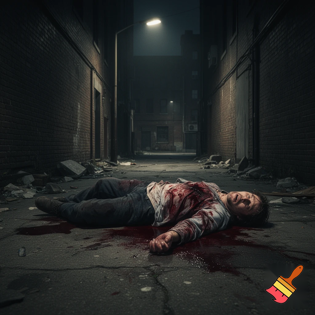 Bloody Dead person .