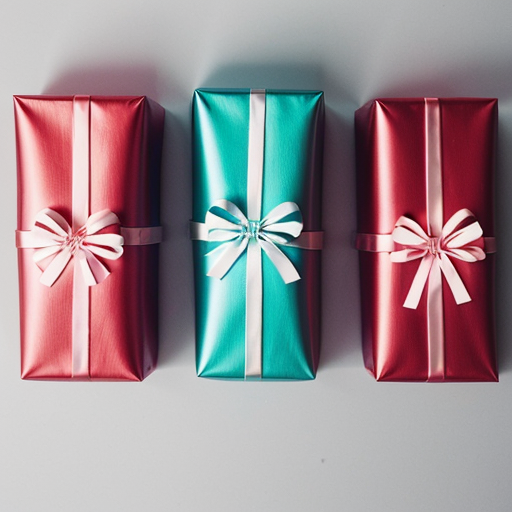 3 identical wrapped gifts
