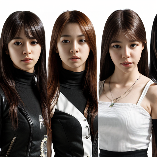 Generate an image of the members of girl group eclipse:SERI (세리),ZORA (조라),LUNA (루나),ARIA (아리아),NOVA (노바)