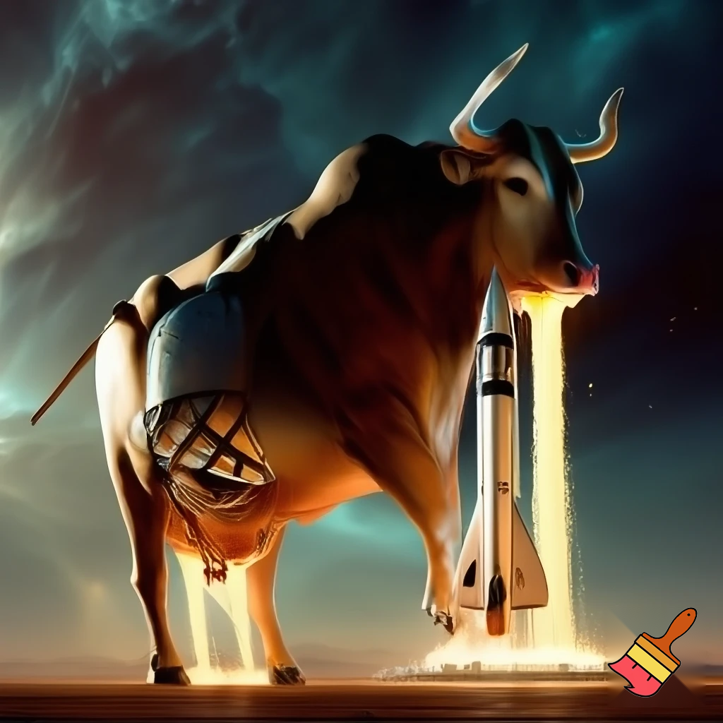 make a cow fused with a military saturn fly and getting milked



