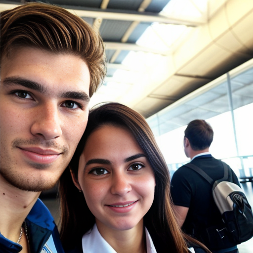 Goretzka and Vanessa at the airport 